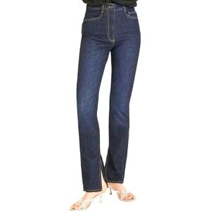 Women’s Pilcro Anthropologie The Split High Rise Straight Leg Blue Jeans Size 27